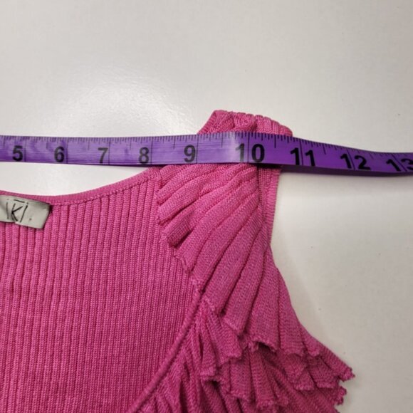 PINK sleeveless frilly knit top - Picture 6 of 9